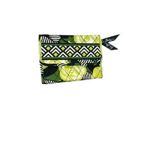 Vera Bradley Quilted Floral Wallet - Green and Black